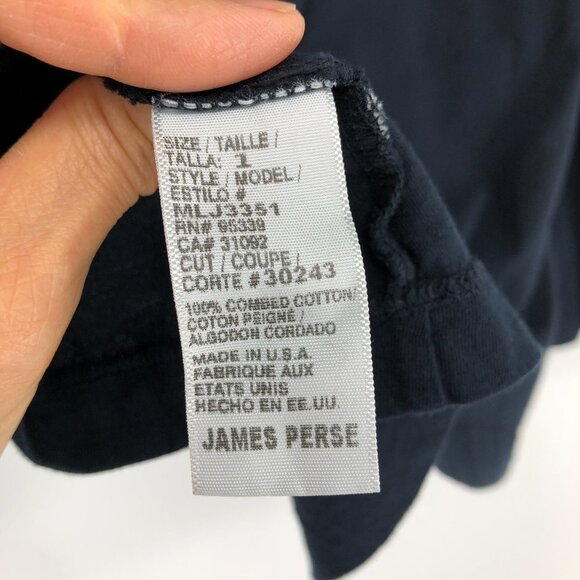 NWT James Perse Men's Black Long Sleeve Skull Graphic Gamer T-shirt 1 (=S) - Picture 9 of 12